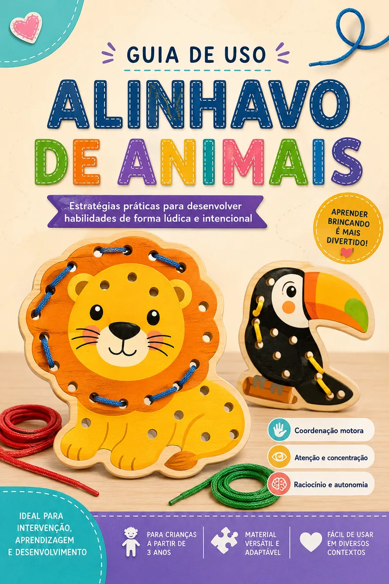 Capa do bônus 1: Guia de Uso — Alinhavo de Animais